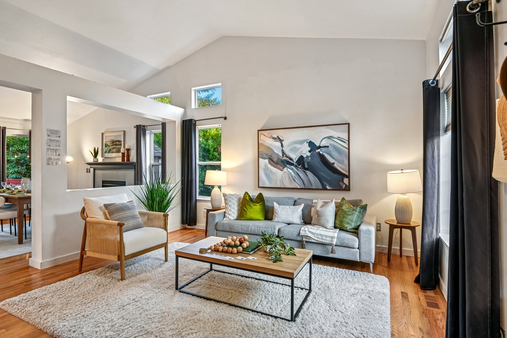 Vaulted living room with high windows at 27728 149th Pl SE